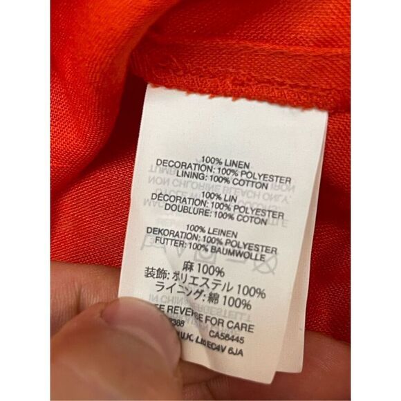 J. Crew women’s linen sleeveless blouse burnt orange size 4 - Picture 5 of 6